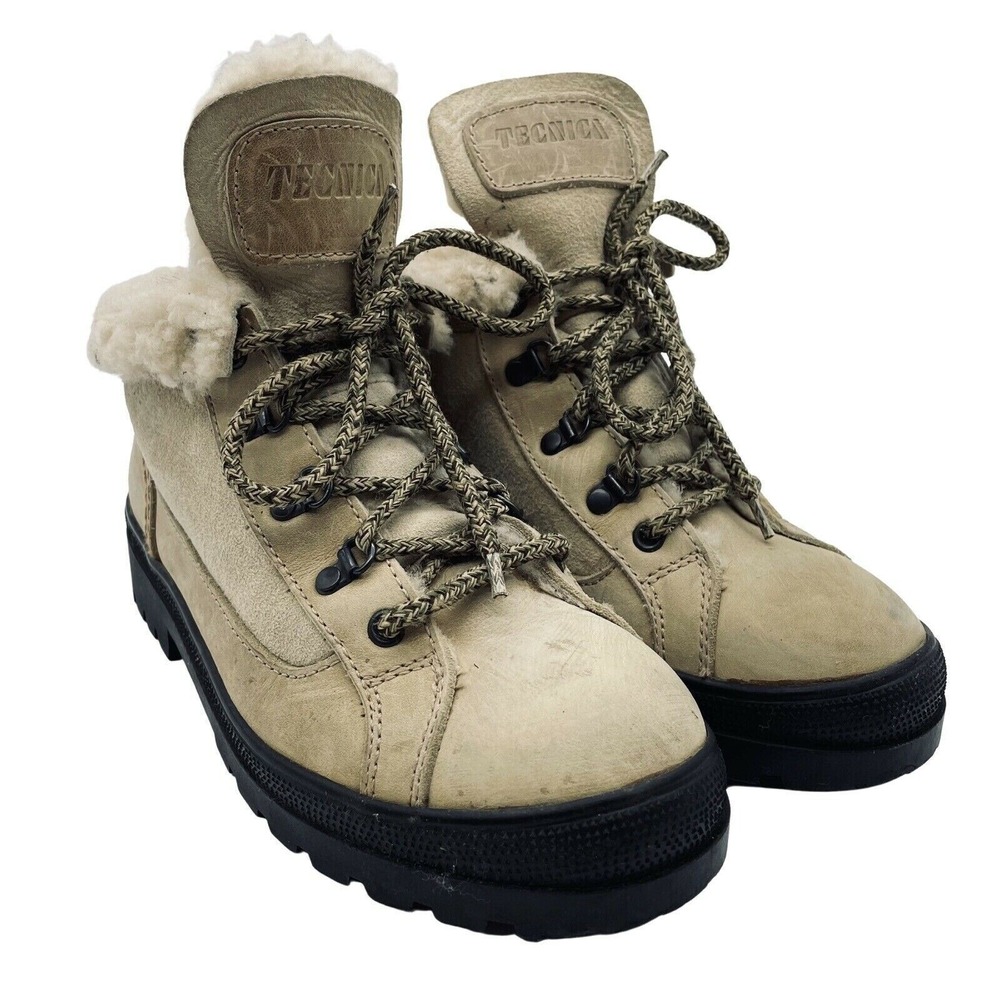 Tecnica Boots Womens‎ 6.5 Hiking Suede Shearling Lined Outdoor Comfort Shoes